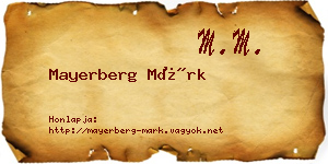 Mayerberg Márk névjegykártya